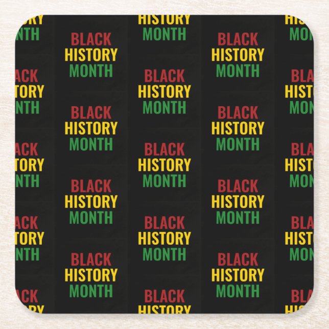 BLACK HISTORY MONTH Red Yellow Green BHM Rechteckiger Pappuntersetzer (Vorderseite)