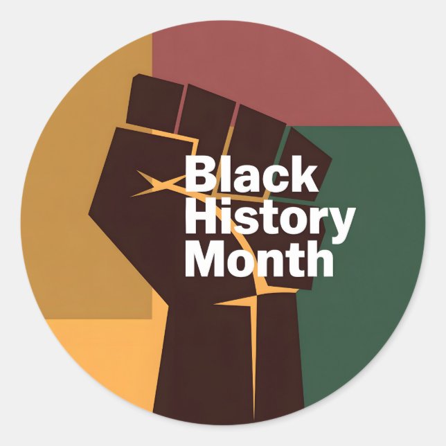 Black History Month Runder Aufkleber (Vorderseite)