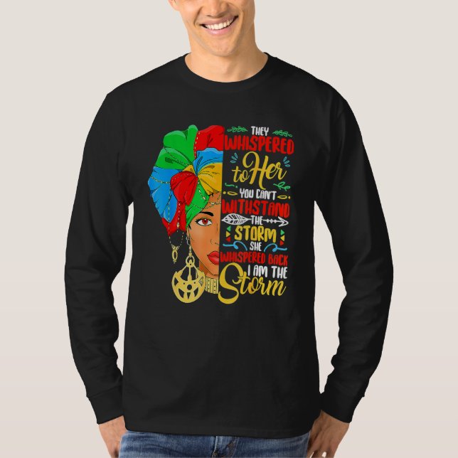 Black History Month Shirt African Woman Afro I Am  (Vorderseite)