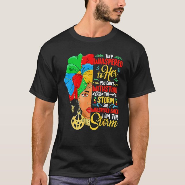 Black History Month Shirt African Woman Afro I Am  (Vorderseite)