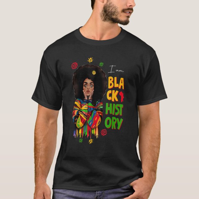 Black History Month Shirt Girls African Woman Afro (Vorderseite)