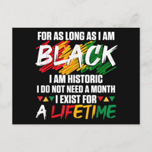 Black History Month Solange ich Schwarz bin, bin i Feiertagspostkarte