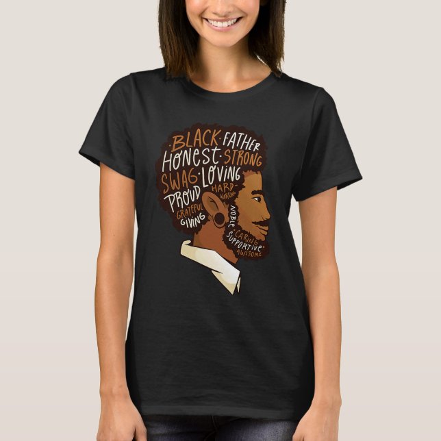 Black History Month Strong Father Proud DNA Roots  T-Shirt (Vorderseite)