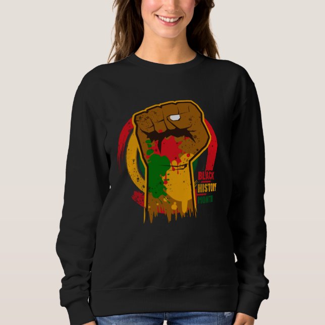 Black history month with african map flag for afro sweatshirt (Vorderseite)