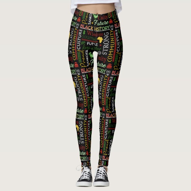 Black History Multi Design Frauen Leggings (Vorderseite)