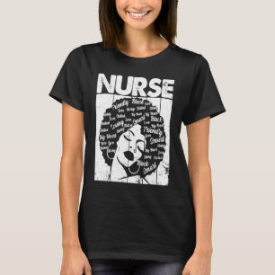 Black History Nurse African American Pride Afro Wo T-Shirt