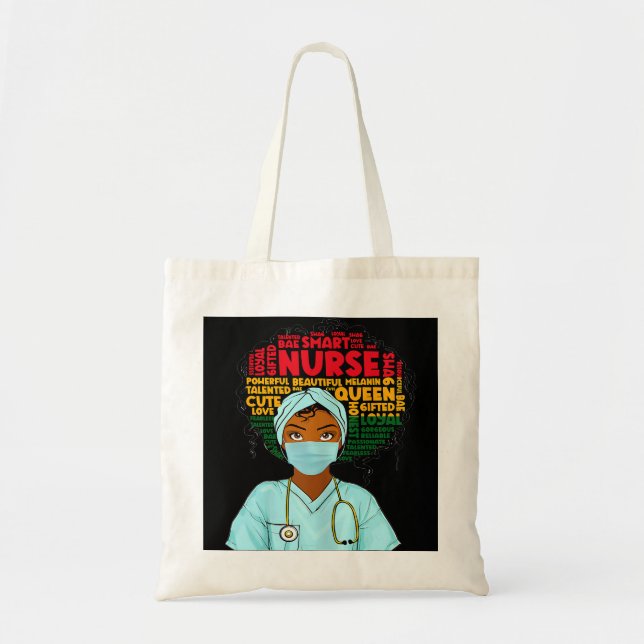 Black History Nurse African American Pride Afro Wo Tragetasche (Vorne)