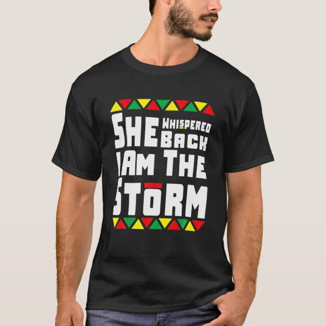 Black History Pajamas Afro She Whispered Back I Am T-Shirt (Vorderseite)