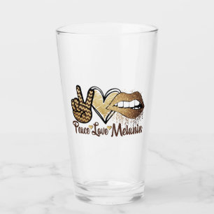 Black History Peace Liebe Melanin Glass Cup Glas