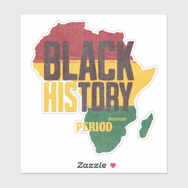 Black History Period Africa Map Cultural supporter Aufkleber (Blatt)