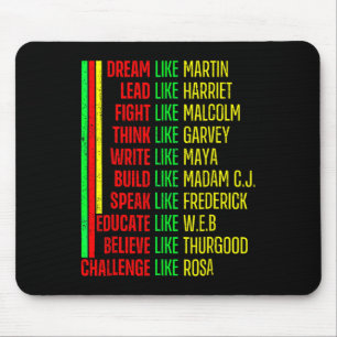 Black History Pride Martin Black Afro African Mousepad
