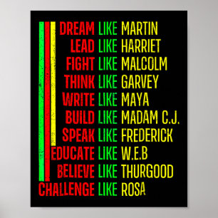 Black History Pride Martin Black Afro African Poster