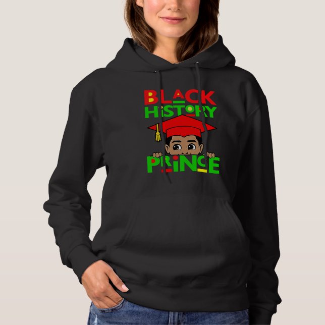Black History Prince Melanin Boy Son Bruh Brown Sk Hoodie (Vorderseite)