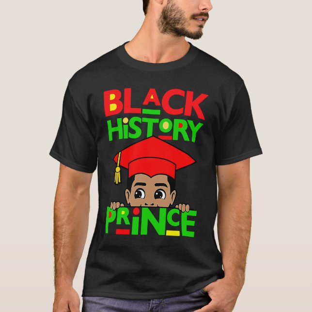 Black History Prince Melanin Boy Son Bruh Brown Sk T-Shirt (Vorderseite)