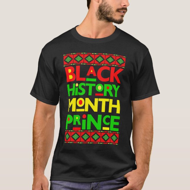 Black History Prince Melanin Boy Son Bruh Brown Sk T-Shirt (Vorderseite)