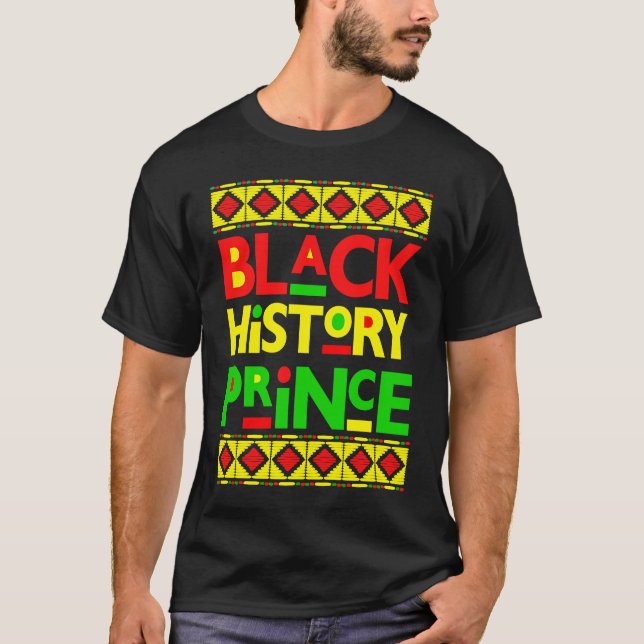 Black History Prince Melanin Boy Son Bruh Brown Sk T-Shirt (Vorderseite)