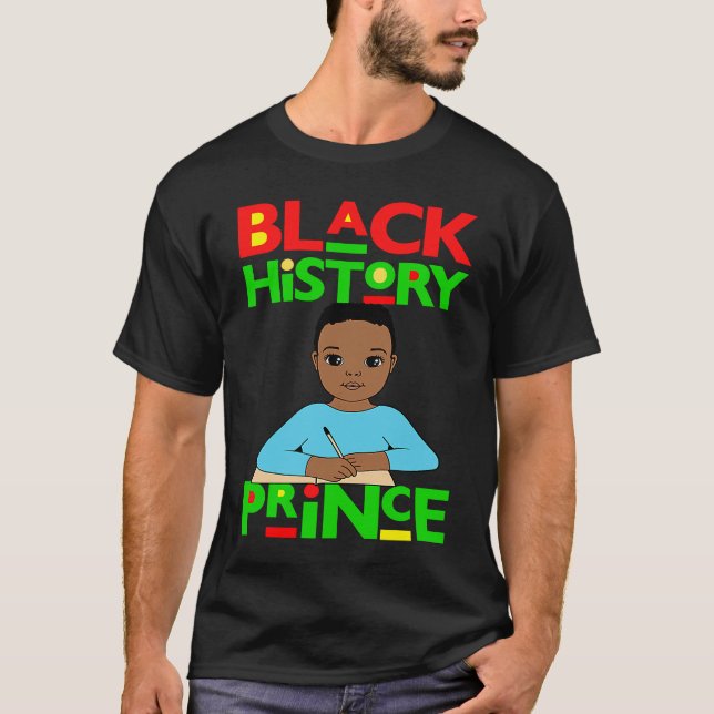 Black History Prince Melanin Boy Son Bruh Brown Sk T-Shirt (Vorderseite)