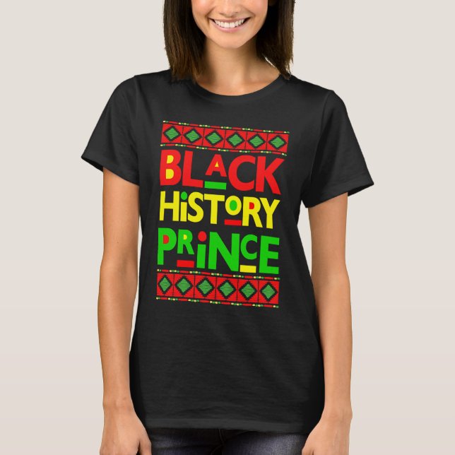 Black History Prince Melanin Boy Son Bruh Brown Sk T-Shirt (Vorderseite)