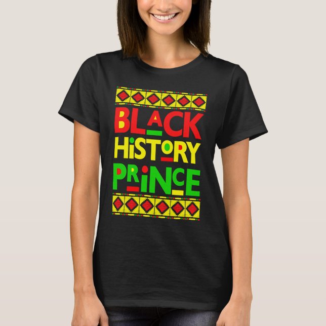 Black History Prince Melanin Boy Son Bruh Brown Sk T-Shirt (Vorderseite)