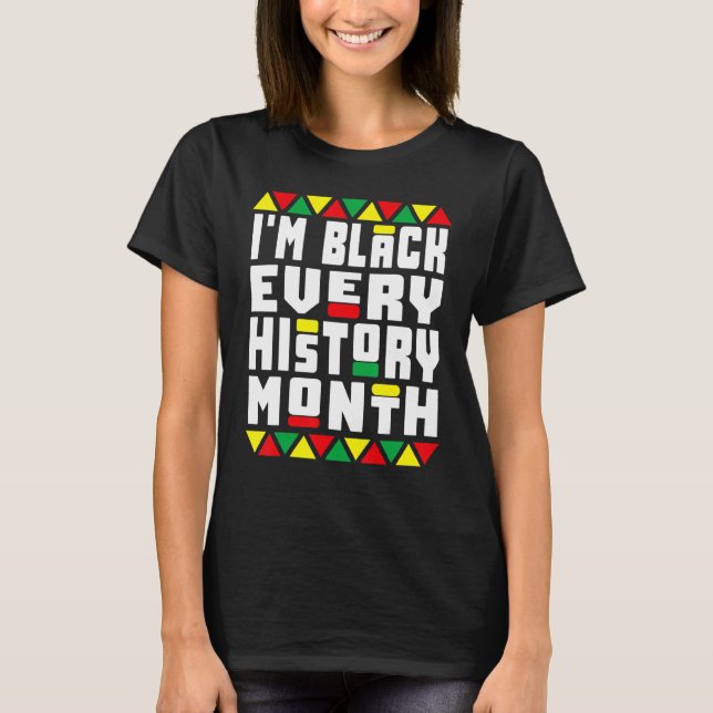Black History Pyjamas Afro T-Shirt bin ich schwarz (Vorderseite)
