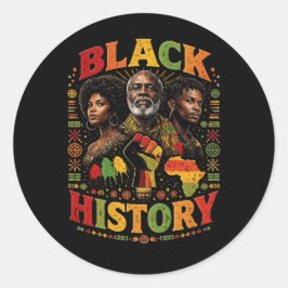 Black History Runder Aufkleber