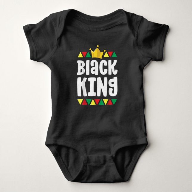 Black History s For Boys Kids Black King African P Baby Strampler (Vorderseite)