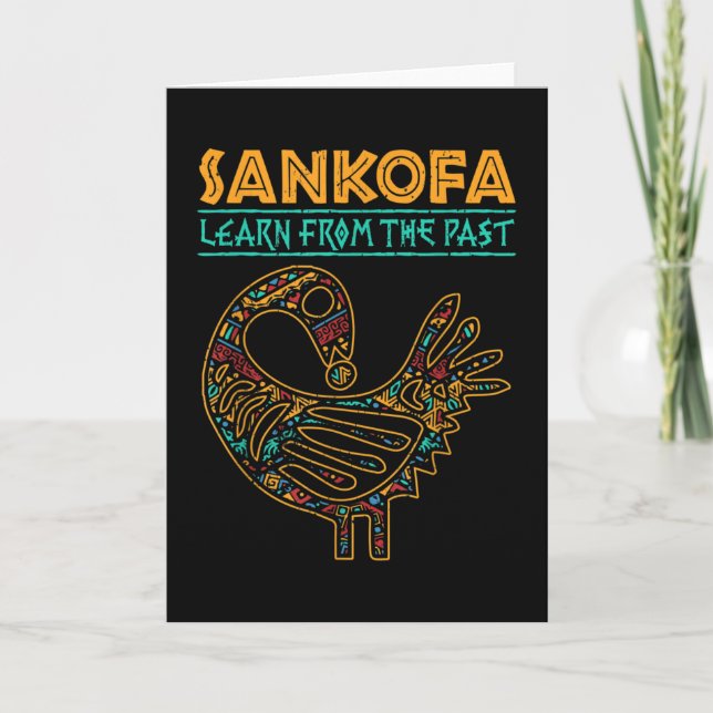 Black History Sankofa African Bird Junenth Karte (Vorderseite)