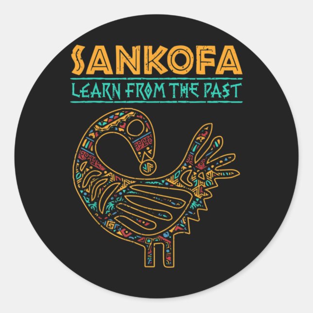 Black History Sankofa African Bird Junenth Runder Aufkleber (Vorderseite)