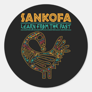 Black History Sankofa African Bird Junenth Runder Aufkleber