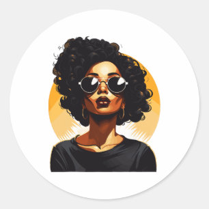 Black History T Shirts of Women Drug Proud Queen Runder Aufkleber