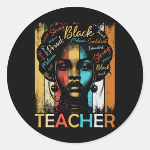 Black History Teacher Afrikanisch Amerikanisch Fra Runder Aufkleber