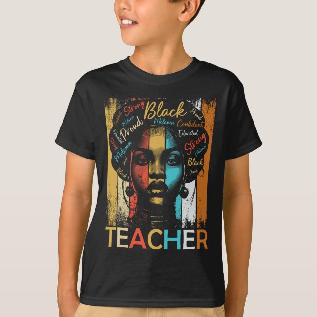 Black History Teacher Afrikanisch Amerikanisch Fra T-Shirt (Vorderseite)