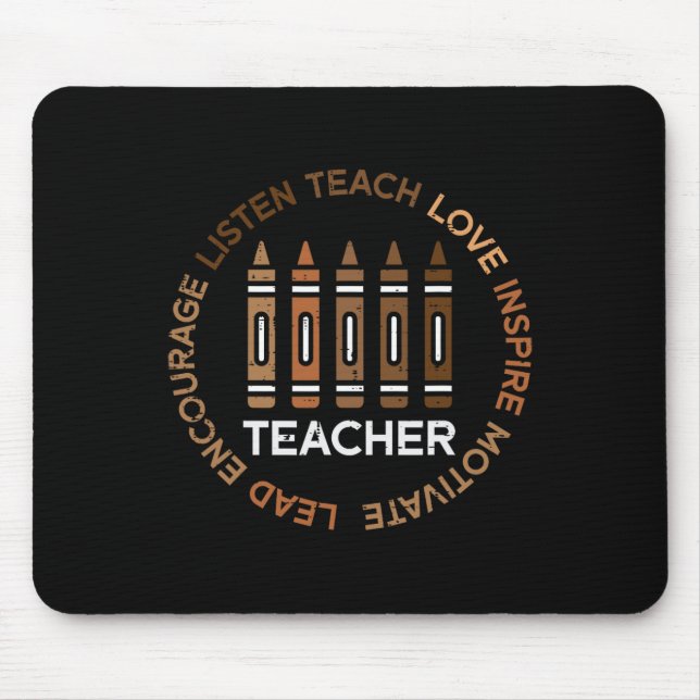 Black History Teacher Belehrung Liebe Afrikanische Mousepad (Vorne)