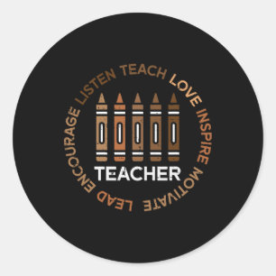 Black History Teacher Belehrung Liebe Afrikanische Runder Aufkleber