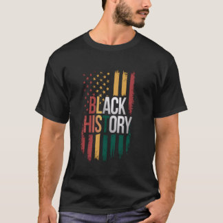 Black History US Flag Afrikanischer Patriot Men T-Shirt