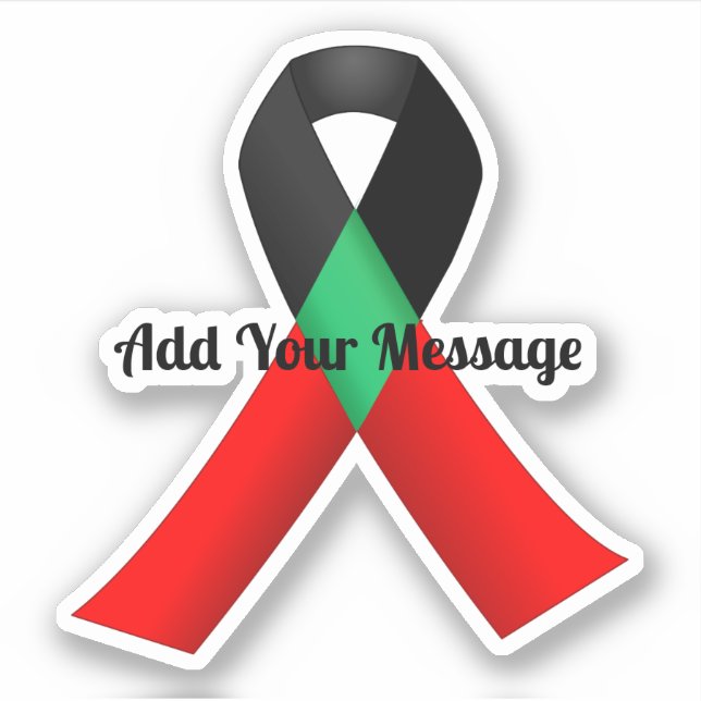 Black HIV/AIDS Awareness Ribbon Aufkleber (Vorderseite)