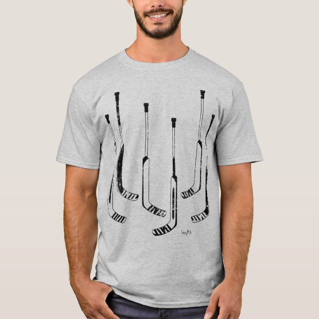 Black Hockey Goalie Sticks T-Shirt (Vorderseite)