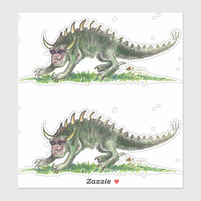 Black Hodag Monster Rheinlander Wisconsin Aufkleber (Blatt)