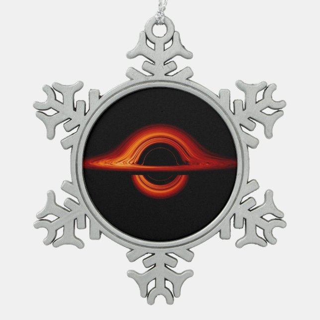 Black Hole Accretion Disk Schneeflocken Zinn-Ornament (Vorderseite)