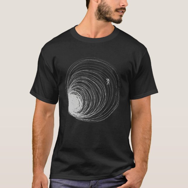 Black Hole Astronaut Lost Space Illustration Unive T-Shirt (Vorderseite)
