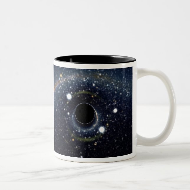 Black Hole Einstein Ring NASA Zweifarbige Tasse (Rechts)