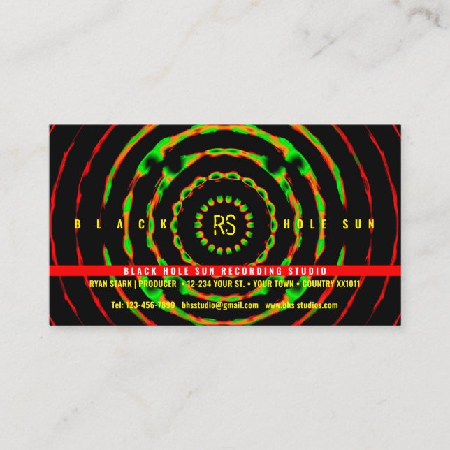 Black Hole Sun Business Card Telefonnummerkarte (Vorderseite)