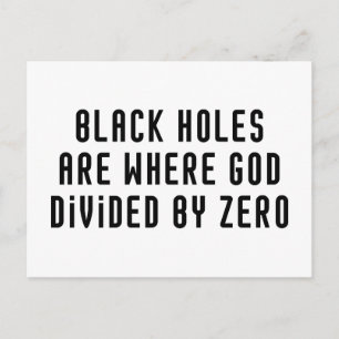 Black Holes Zero Postkarte