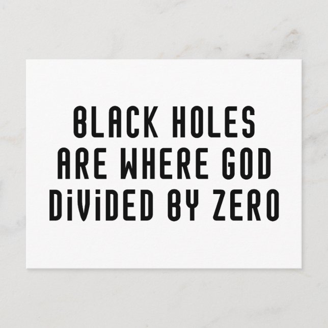 Black Holes Zero Postkarte (Vorderseite)