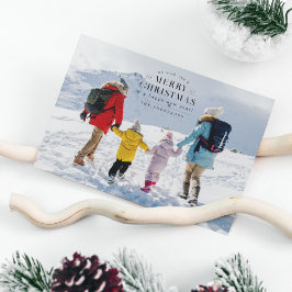 Black Holiday Kariert Foto Weihnachtskarte Feiertagskarte