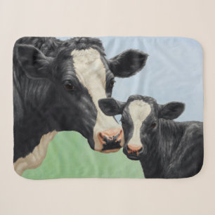 Black Holstein Cow & Niedlich Calf Sherpadecke