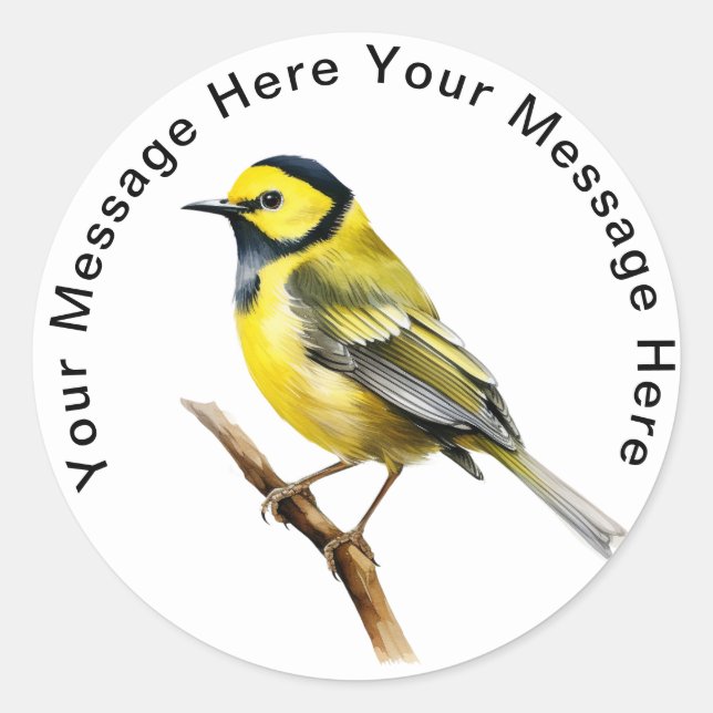 Black Hooded Warbler Runder Aufkleber (Vorderseite)