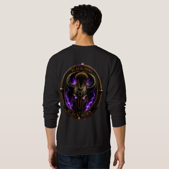Black Horn – Schwarzes Sweatshirt mit Horn-Logo (Schwarz voll)