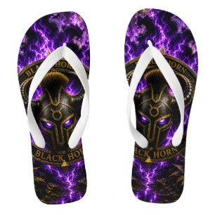 Black Horn Tongs – Wikingerhelm mit violetten Flam Flip Flops
