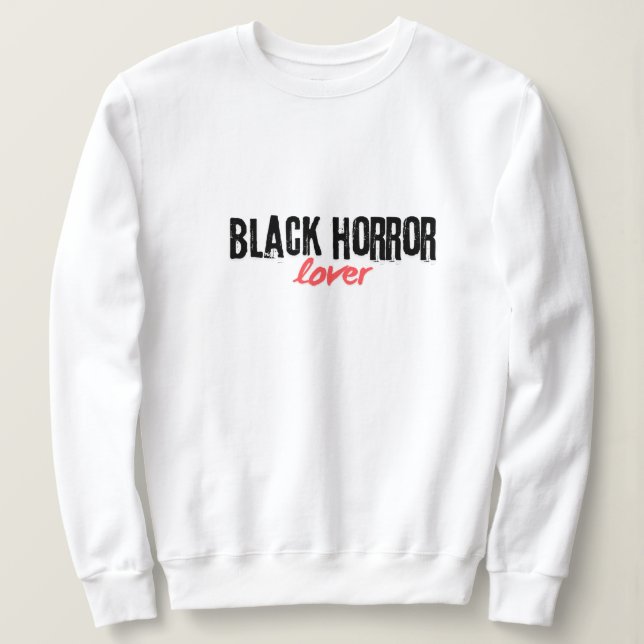 Black Horror Lover Book Lovers Sweatshirt (Design vorne)
